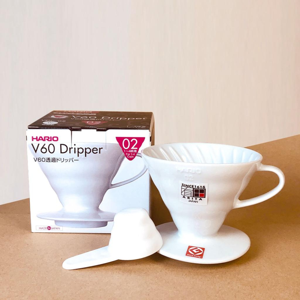 (現貨附發票) 瓦莎咖啡 咖啡 濾杯 HARIO VDC-01W VDC-02W V60白色陶瓷濾杯 1-2杯/1-4杯-細節圖2