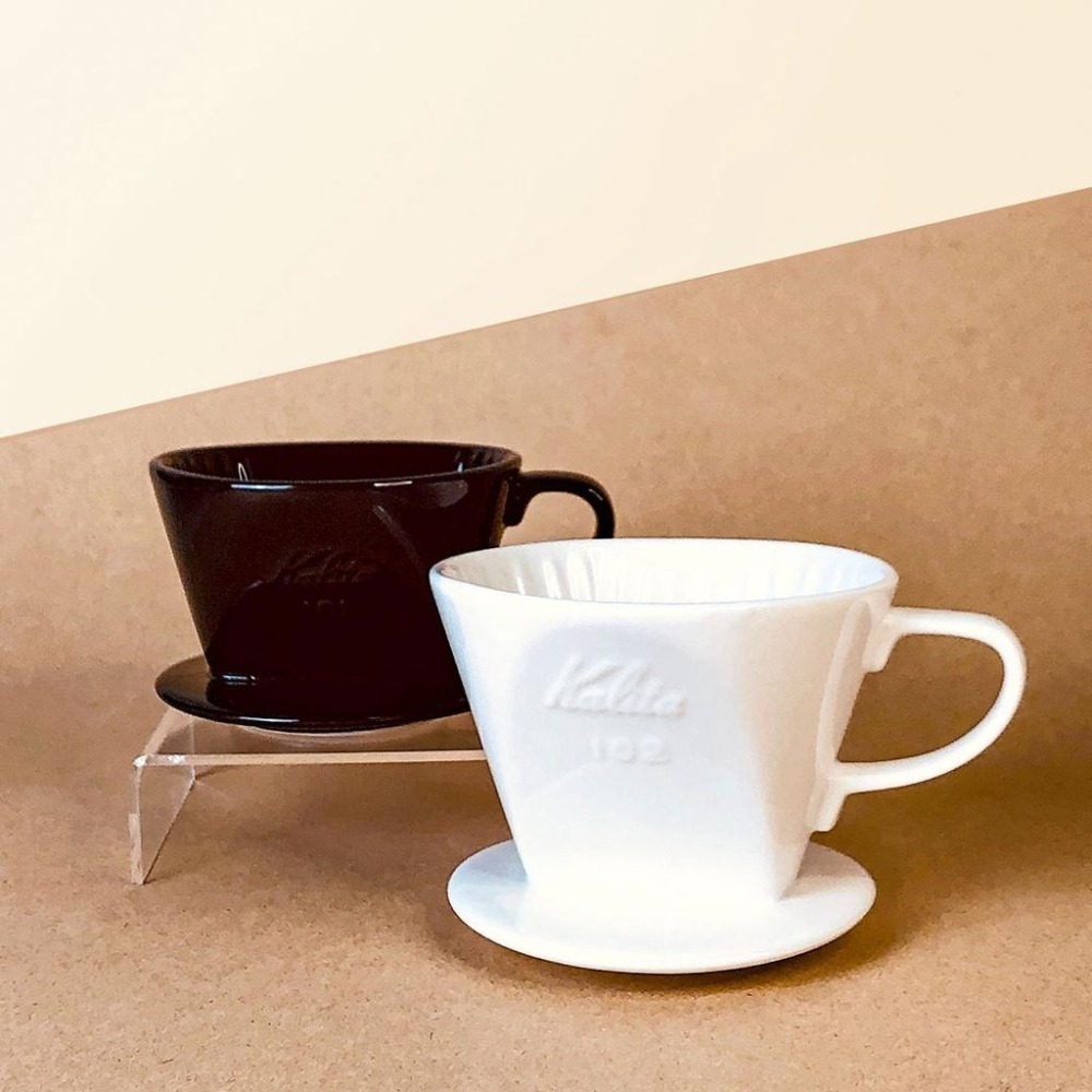 【快速出貨】Kalita 502029 502081 陶瓷扇型濾杯 梯型濾杯101 1-2人份 白/黑色 瓦莎咖啡-細節圖2