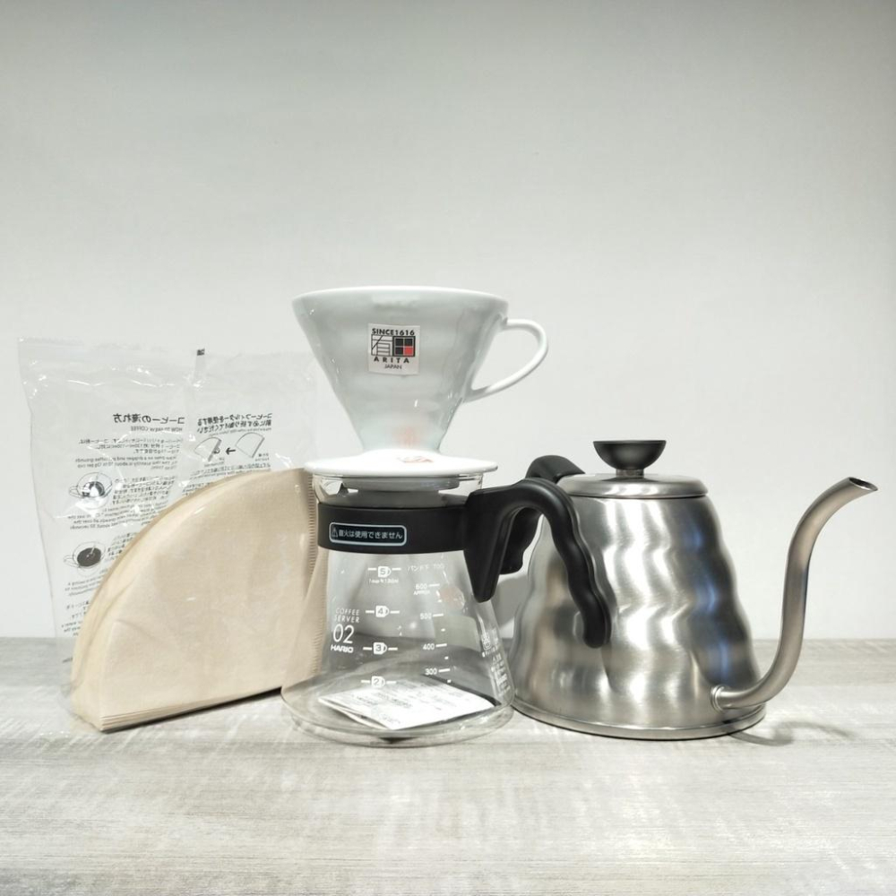 (現貨附發票) 瓦莎咖啡 咖啡濾杯 手沖壺 手沖咖啡壺 HARIO陶瓷02濾杯手沖組2-4杯 1000/1200ml-細節圖2