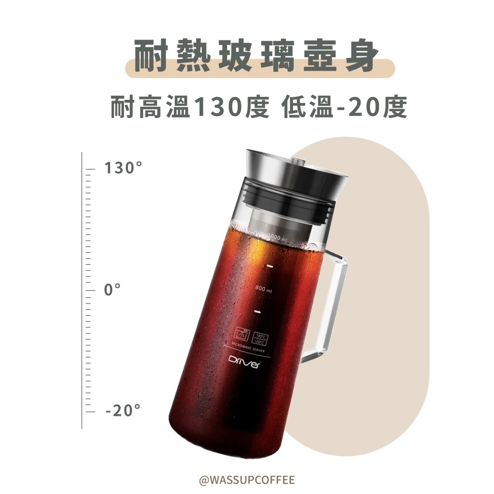 【好評推薦 快速出貨】Driver 咖啡冷萃壺 1000ml 附防塵蓋 冷泡壺 冷翠咖啡 冷泡壺 瓦莎咖啡-細節圖6