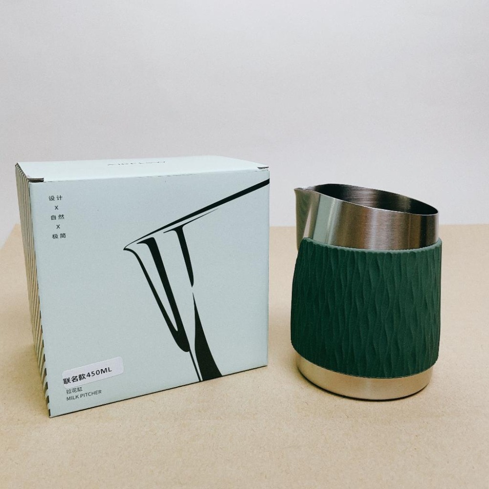 【拉花推薦 快速出貨】AIRFLOW x WPM 聯名無柄拉花鋼杯 450ml 拉花杯 拉花鋼杯 無炳拉花杯 瓦莎咖啡-細節圖5