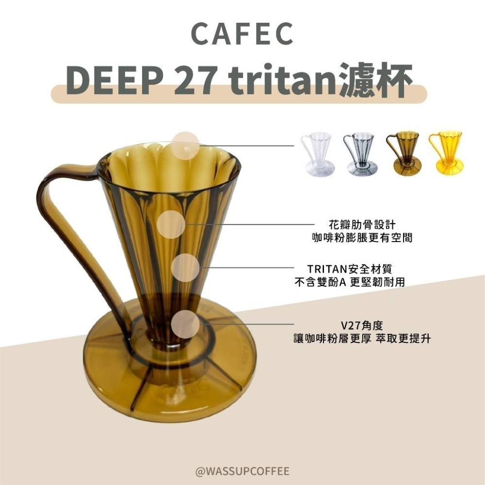 【安全材質 高CP值首選】CAFEC三洋 Deep 27濾杯 45濾杯 Tritan濾杯 花瓣濾杯 日本製 V27濾紙-細節圖7