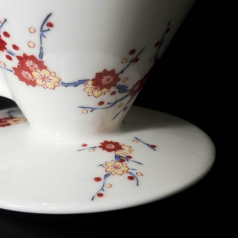 【限量款濾杯 快速出貨】星芒骨瓷濾杯 星芒濾杯 骨瓷濾杯 錦繪梅紋 櫻花限定版 全球限量2022個 瓦莎咖啡-細節圖2