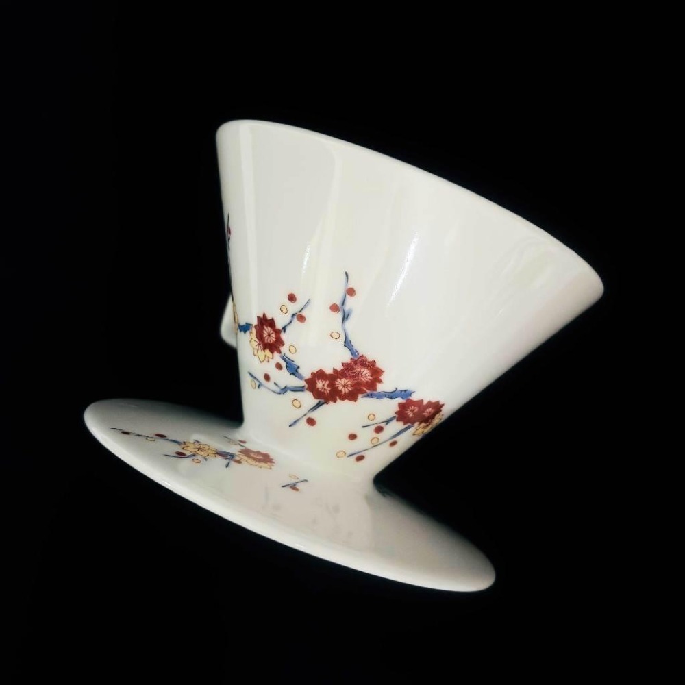 【限量款濾杯 快速出貨】星芒骨瓷濾杯 星芒濾杯 骨瓷濾杯 錦繪梅紋 櫻花限定版 全球限量2022個 瓦莎咖啡-細節圖3