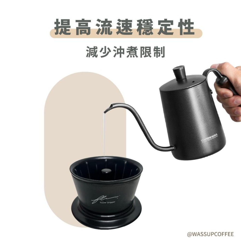 【好評推薦 快速出貨】HARIO FLOW流動02濾杯 台灣製 2-4杯 蛋糕濾杯 聯名款 FDCR-02B 瓦莎咖啡-細節圖6