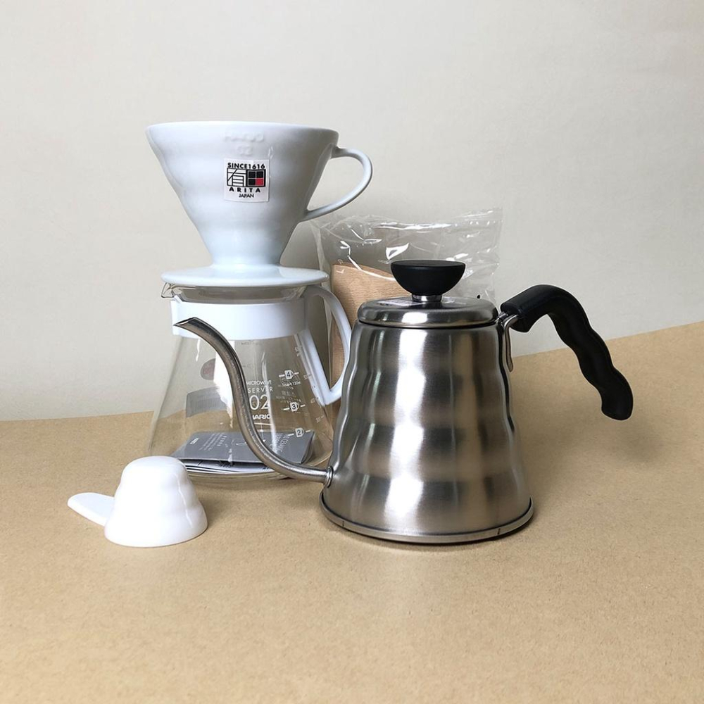 (現貨附發票) 瓦莎咖啡 V60白色陶瓷02濾杯組+手沖壺套組 優惠套組 XVDD-3012W-細節圖2