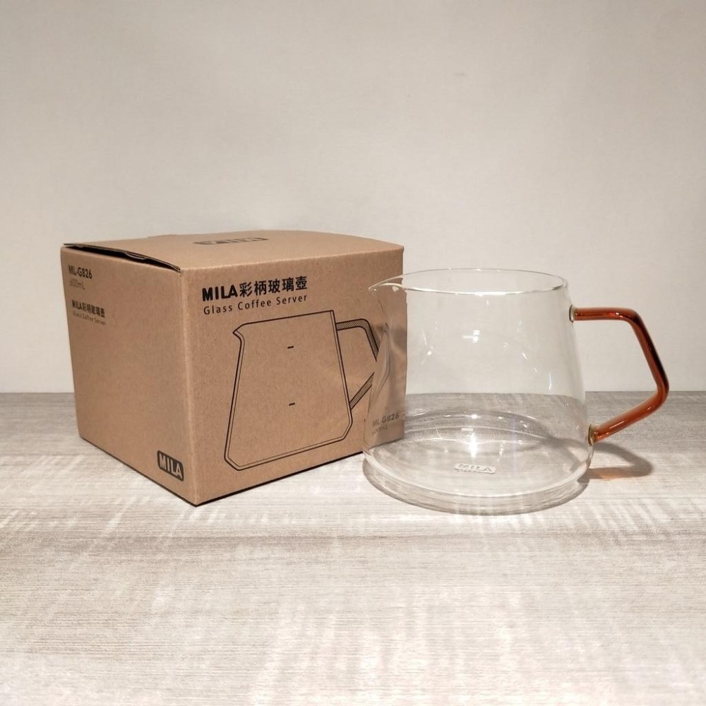 【好評推薦 快速出貨】MILA 彩柄玻璃壺 琥珀玻把 600ml 下壺 ML-G826 瓦莎咖啡-細節圖3