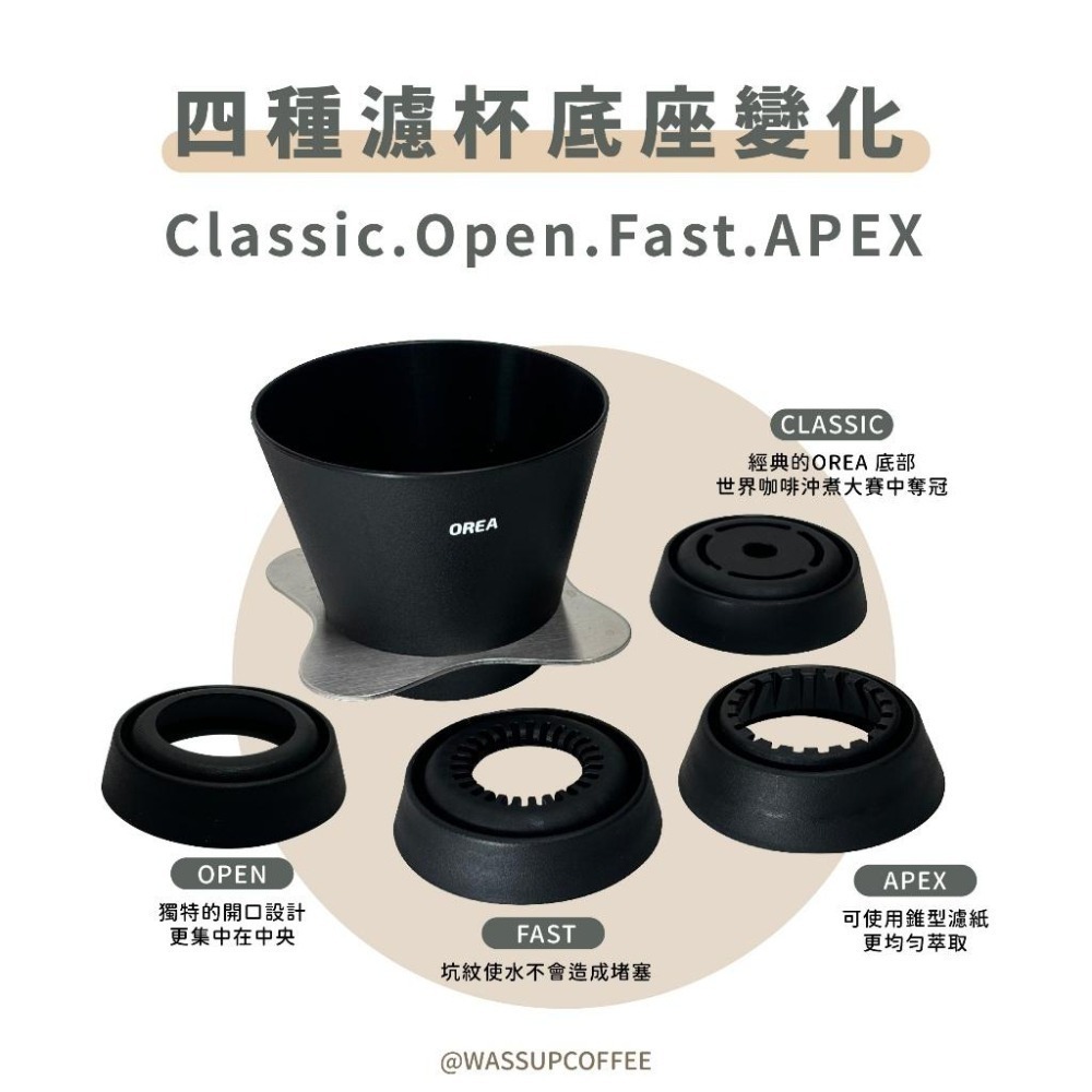 【底座變化 快速出貨】OREA brewer V4濾杯 四種濾杯底座變化 經典幾何角度 咖啡濾杯 瓦莎咖啡-細節圖3