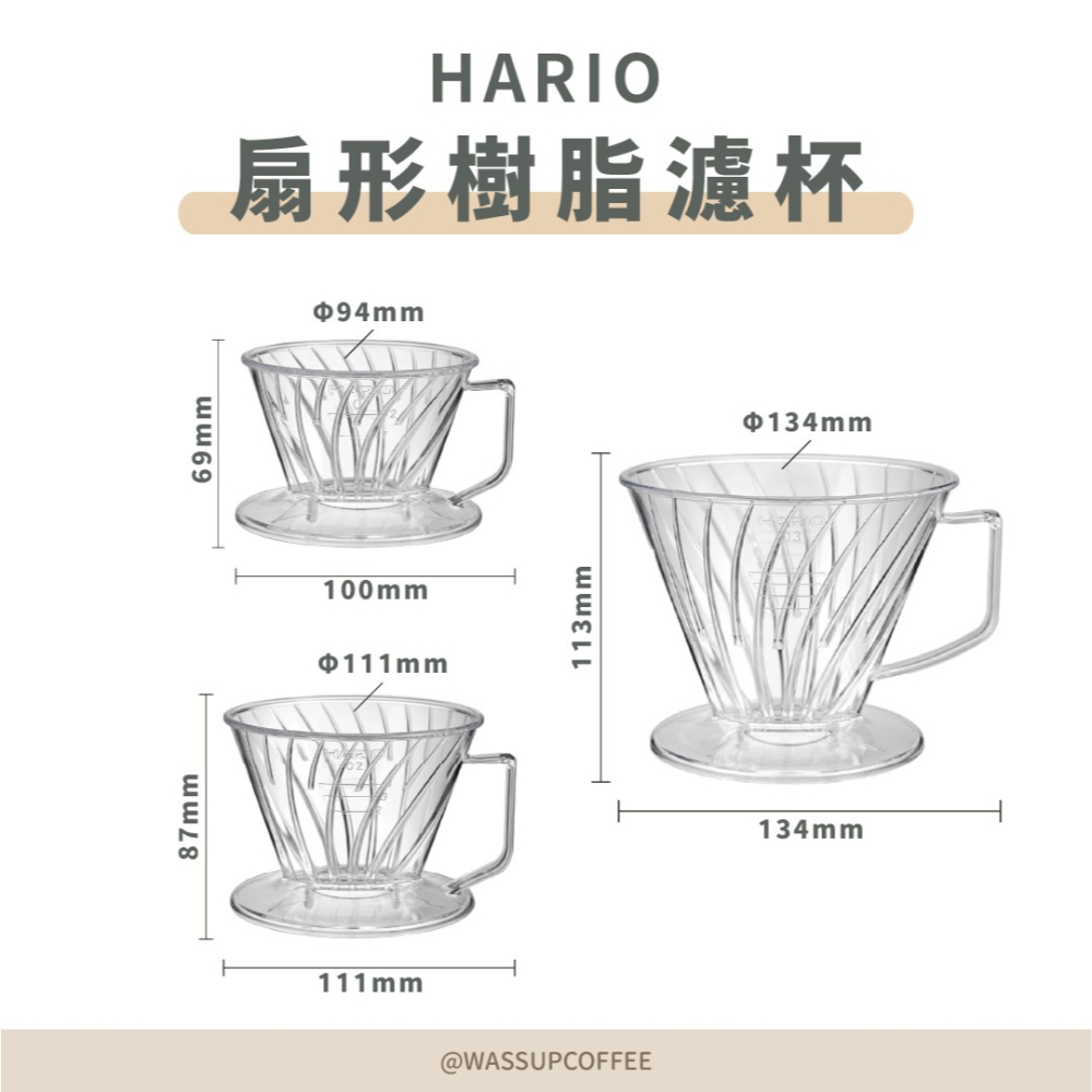 【黑色新上市! 快速出貨】HARIO PED-01T/02T/03T 透明/黑色螺旋肋骨 扇型/梯型 樹脂濾杯-細節圖2