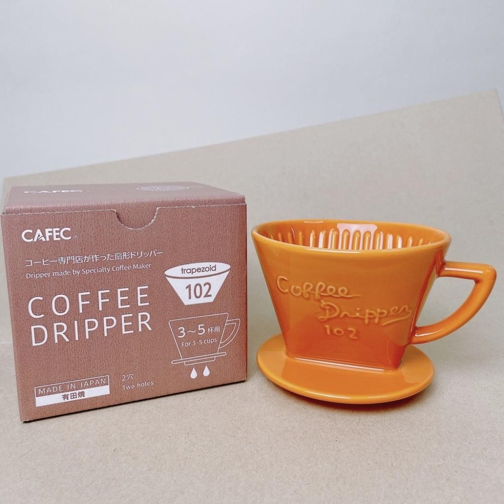 【快速出貨】CAFEC 三洋梯形濾杯 有田燒扇形陶瓷濾杯 101單孔 1-2人 102雙孔2-4人 日本製 瓦莎咖啡-細節圖7