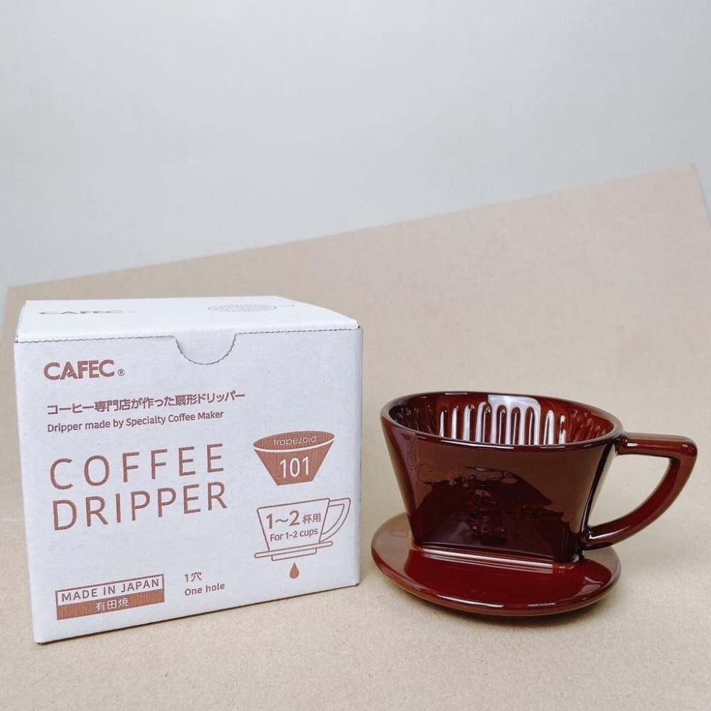 【快速出貨】CAFEC 三洋梯形濾杯 有田燒扇形陶瓷濾杯 101單孔 1-2人 102雙孔2-4人 日本製 瓦莎咖啡-細節圖8