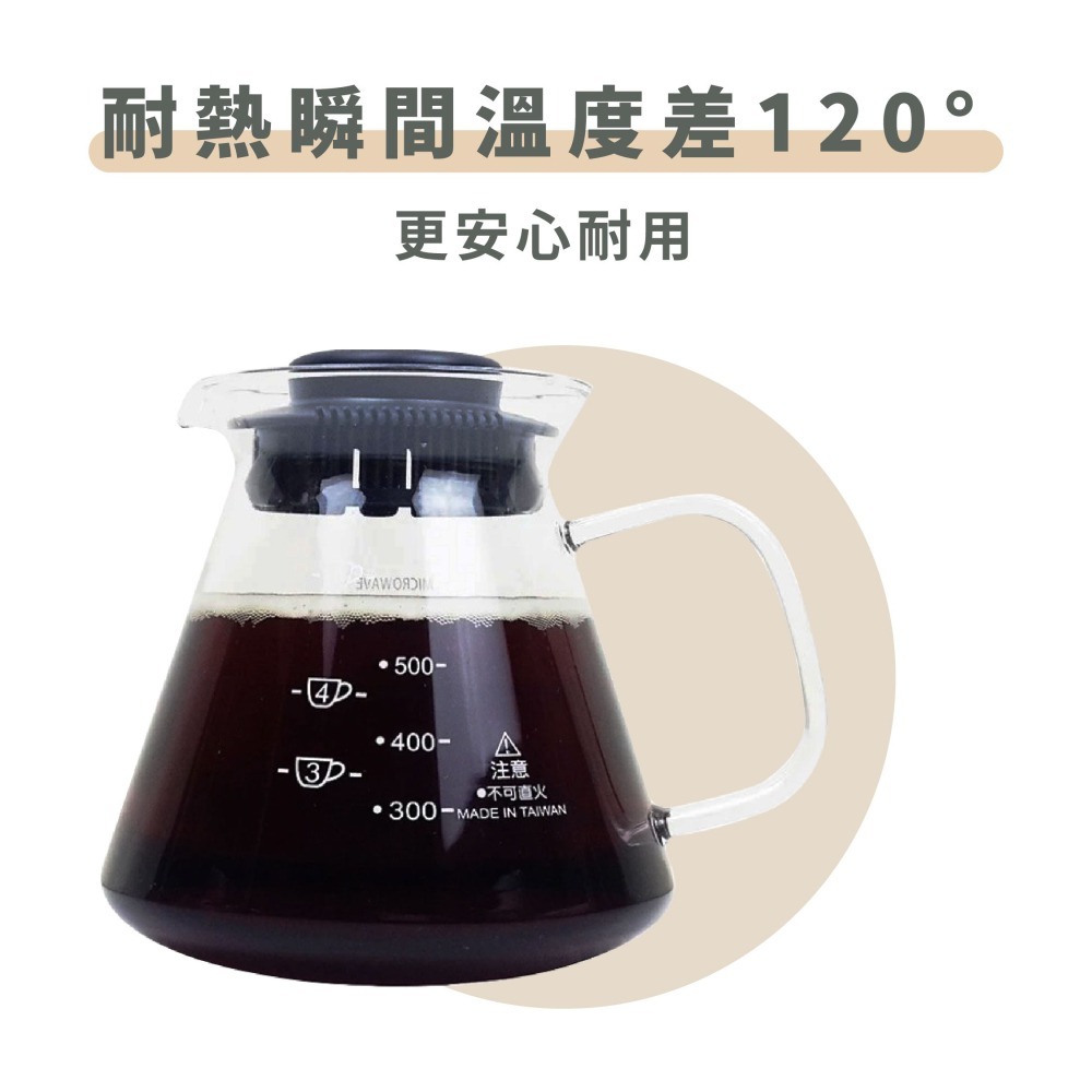 【好評推薦 快速出貨】SYG 台玻咖啡壺 玻璃把/塑把 360ml 600ml 下壺 咖啡壺 泡茶壺 台灣製 瓦莎咖啡-細節圖3