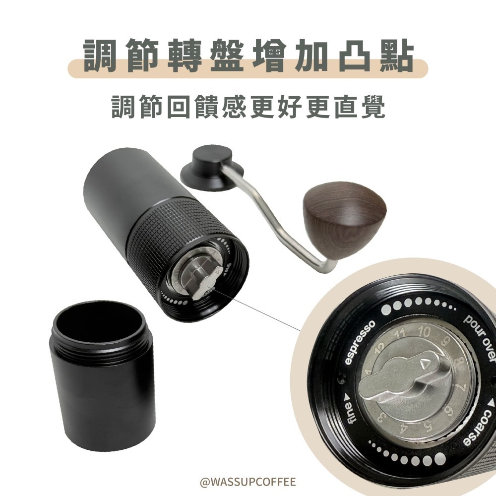 【PRO版全新登場】HARIO KABUTO PRO 手搖磨豆機 不鏽鋼五星刀盤 把手再升級 調節更直覺 瓦莎咖啡-細節圖5