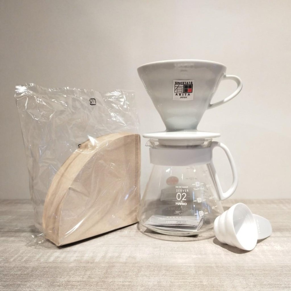 【超高CP值】HARIO V60陶瓷02手沖壺組 2-4人份咖啡器具 有田燒 濾杯 XVDD-3012W 瓦莎咖啡-細節圖4