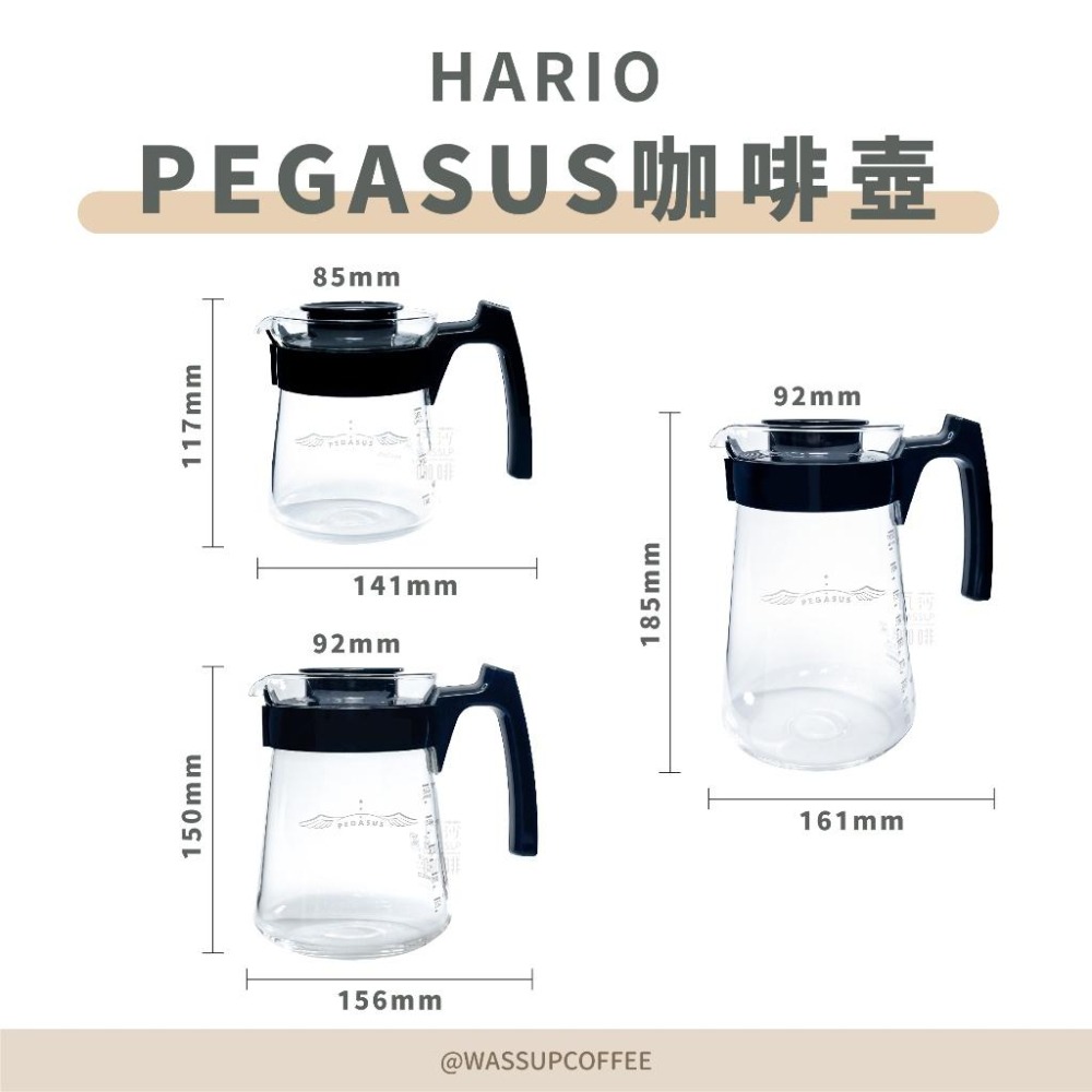 【好評不斷 CP值首選】HARIO PEGASUS耐熱咖啡壺 耐熱玻璃壺 PES-02B 日本製-細節圖2