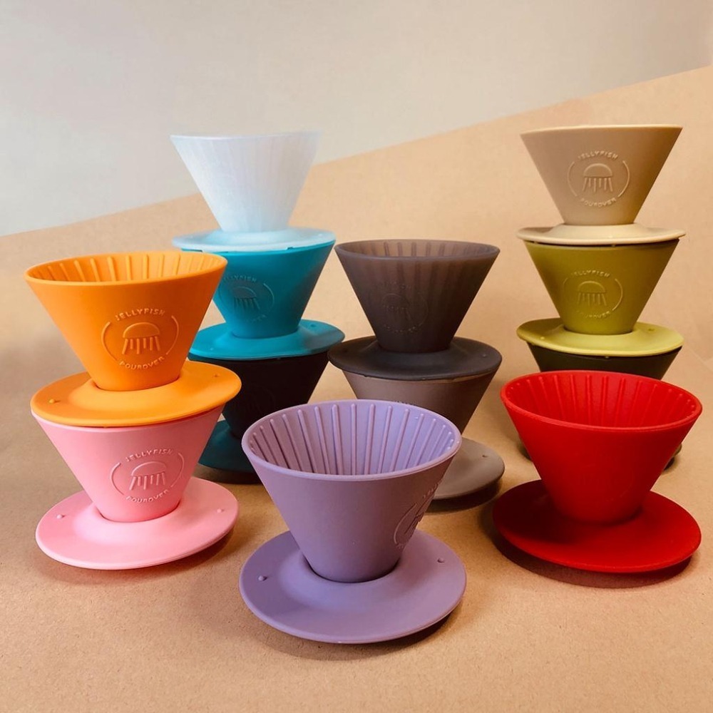 【好評推薦 快速出貨】矽膠水母濾杯1-2人份 贈Hario01濾紙 外出露營 台灣製造食品級矽膠 瓦莎咖啡-細節圖3