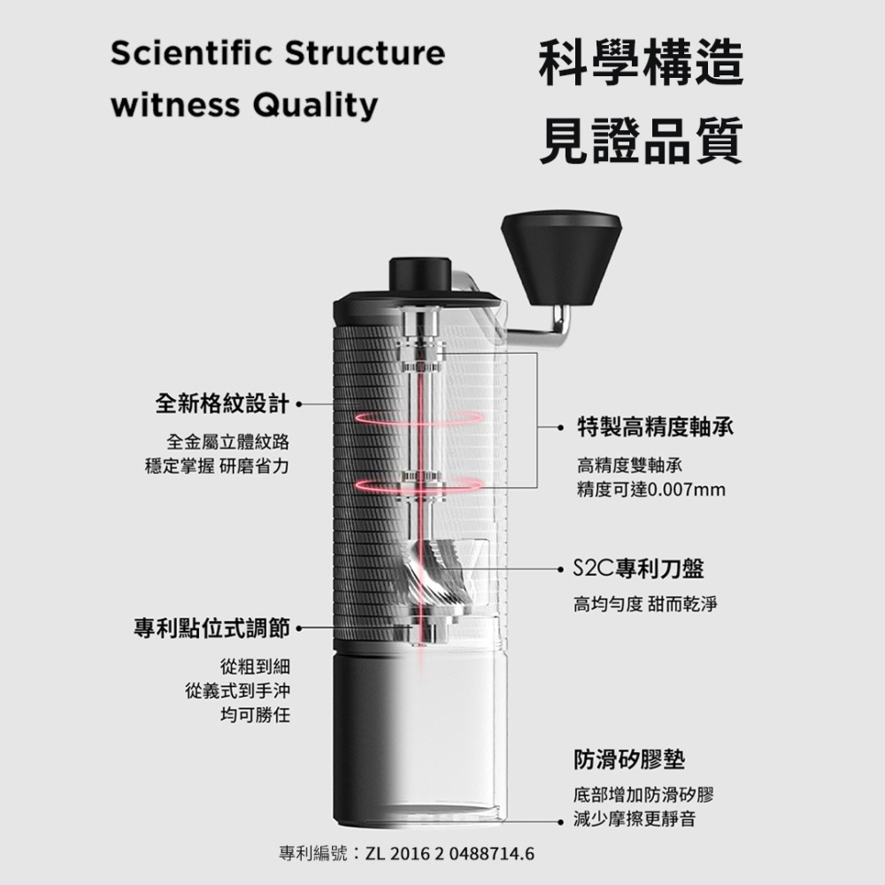 【新品到貨 專利磨芯】TIMEMORE泰摩 栗子C5 Pro 手搖磨豆機 磨豆機 專業選手合作開發 瓦莎咖啡-細節圖5