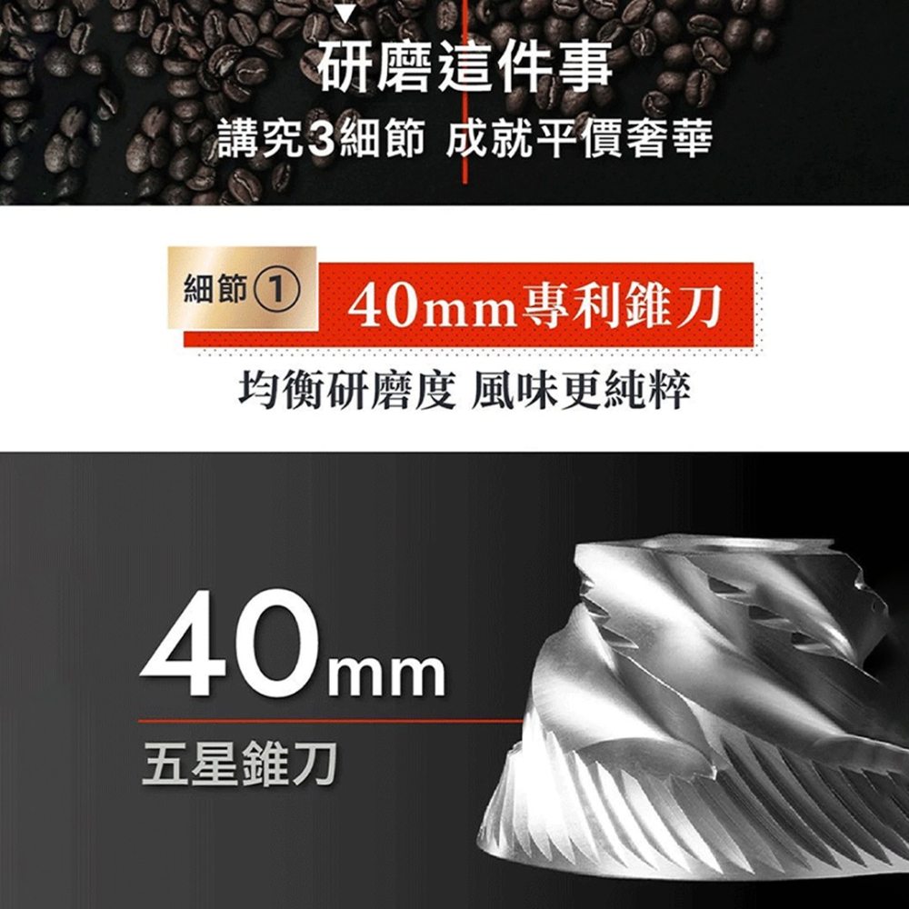 【榮獲國際大獎 保固一年】TIMEMORE 泰摩 Bricks 01S 義式電動磨豆機 ​150段研磨 旋震式除殘粉-細節圖7