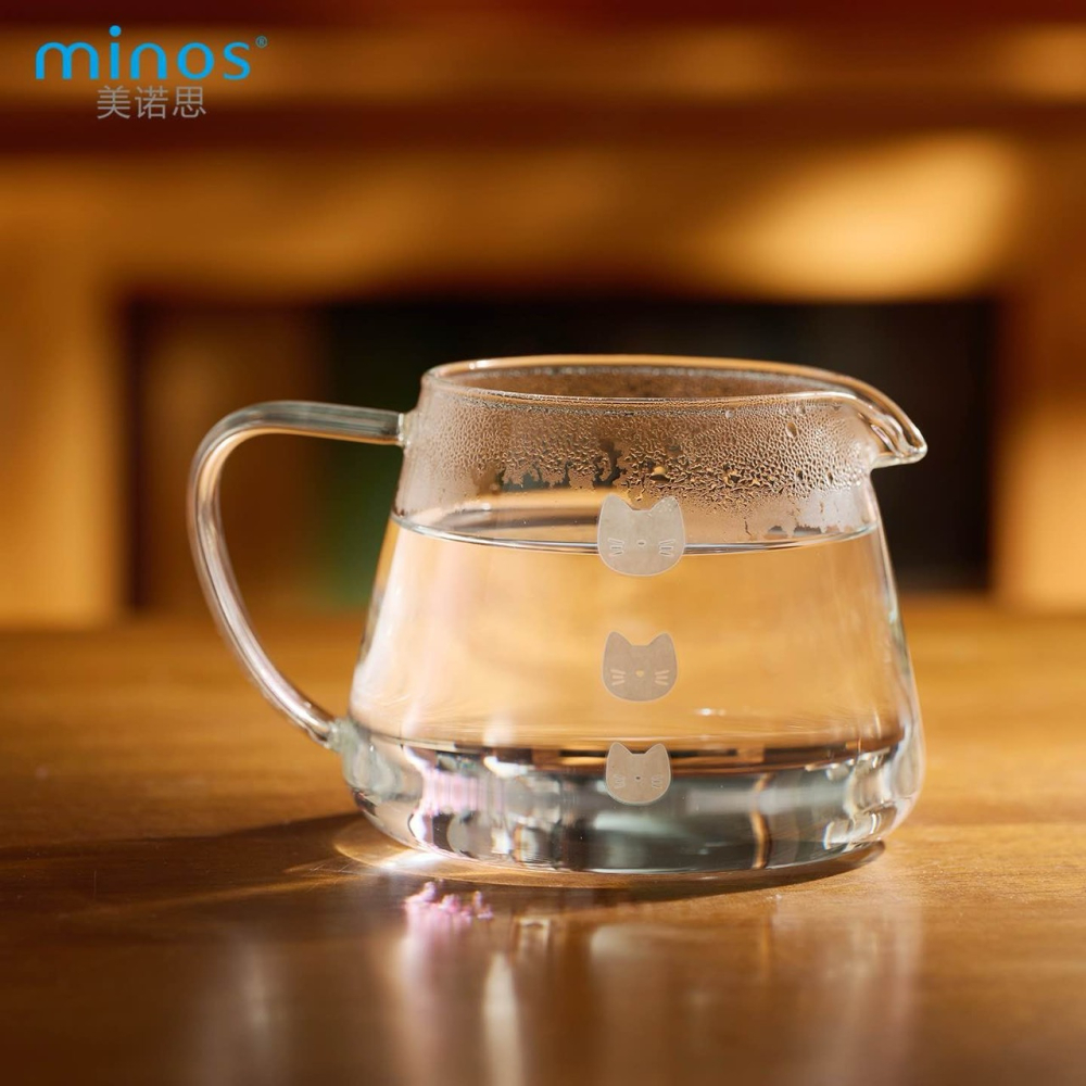 【新品上市！貓奴必備】Minos Neko 變色貓玻璃壺 咖啡壺 300ml 附粉色/黑色手巾 耐熱玻璃 感溫變色-細節圖8