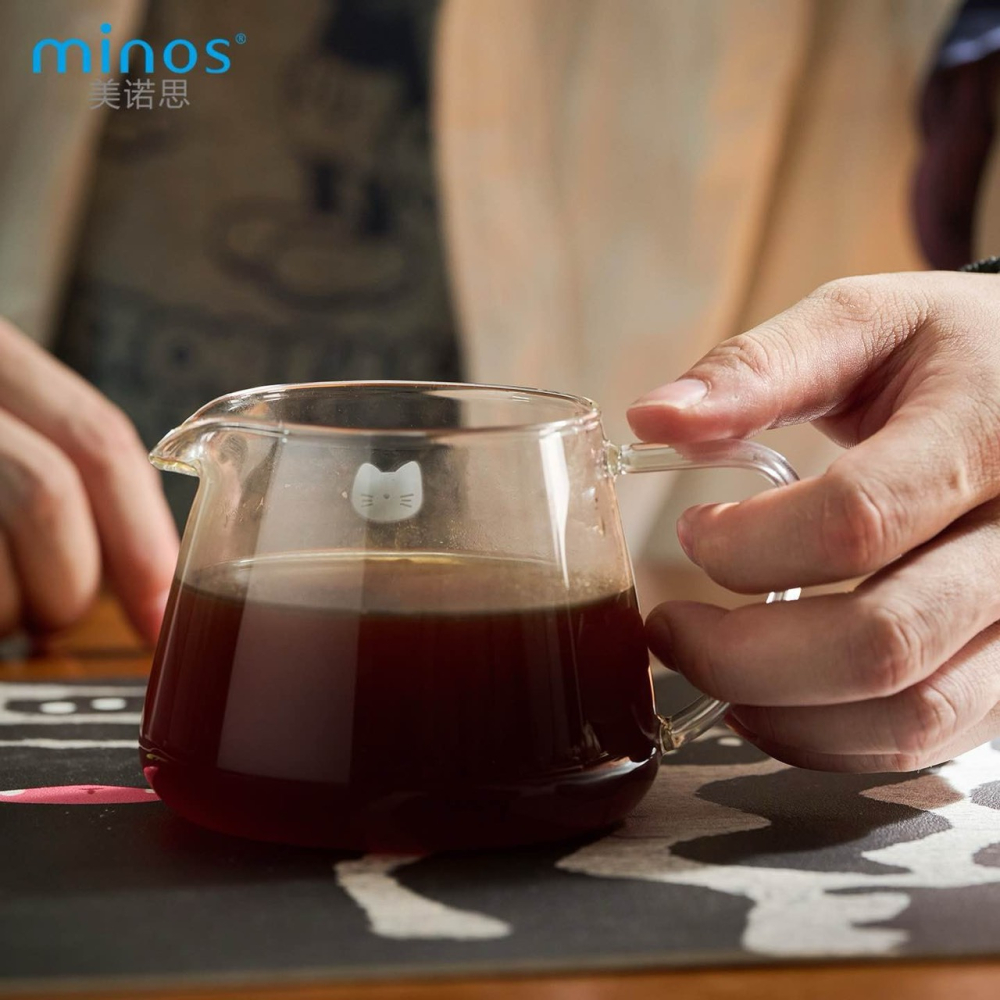 【新品上市！貓奴必備】Minos Neko 變色貓玻璃壺 咖啡壺 300ml 附粉色/黑色手巾 耐熱玻璃 感溫變色-細節圖9