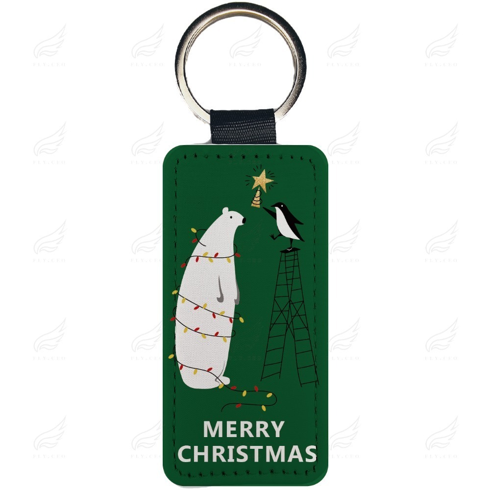 精美皮革鑰匙圈(聖誕節)鑰匙圈 皮革鑰匙圈 熱轉印 送禮小物 婚禮小物 企業送禮 紀念品-規格圖5