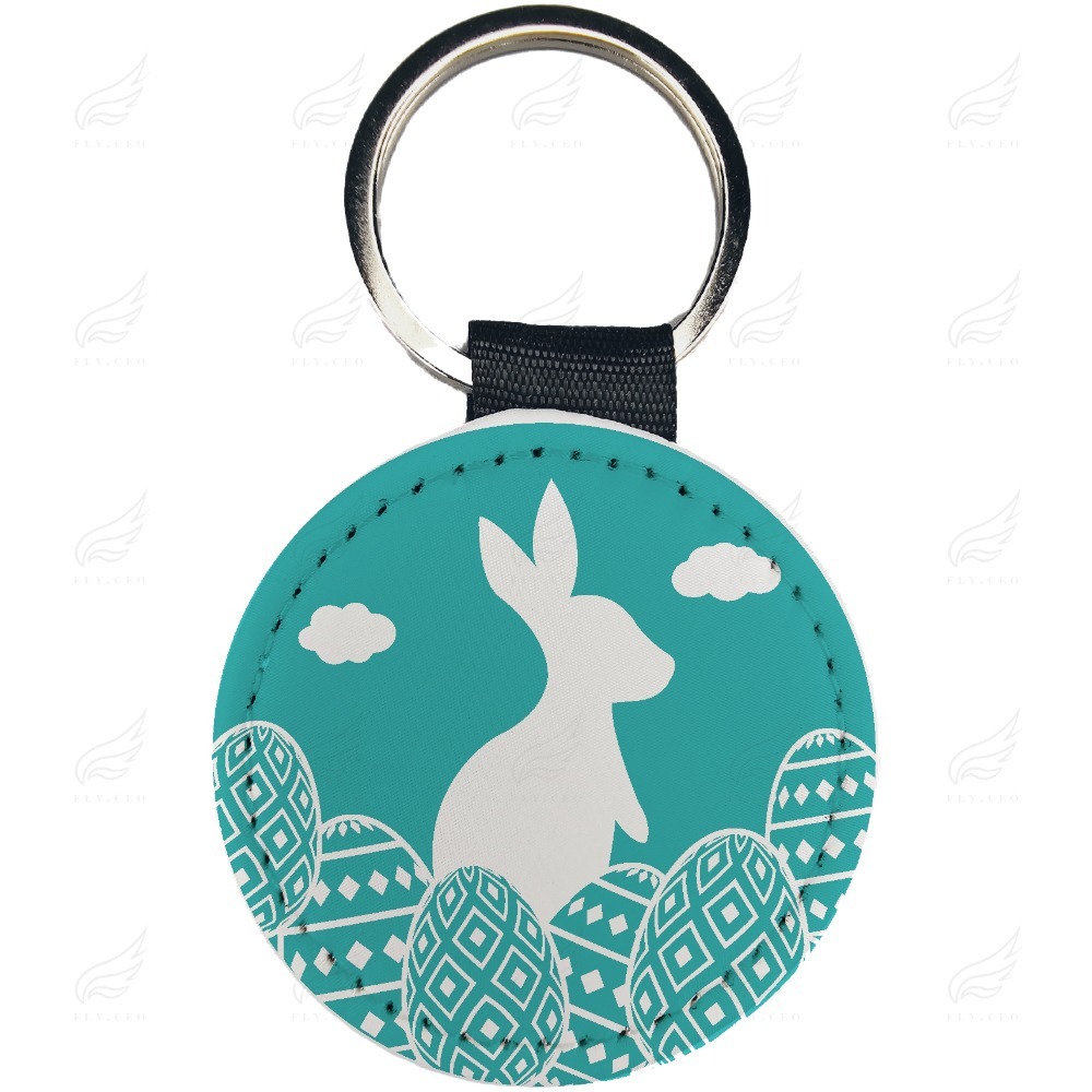 精美皮革鑰匙圈(可愛兔子剪影)鑰匙圈 皮革鑰匙圈 熱轉印 送禮小物 婚禮小物 企業送禮 紀念品-規格圖5