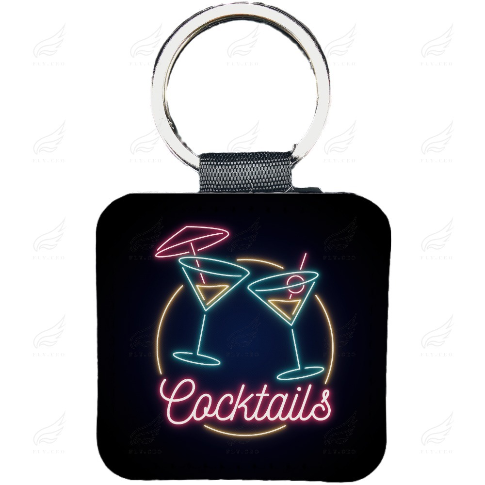 精美皮革鑰匙圈(夜店調酒)鑰匙圈 皮革鑰匙圈 熱轉印 送禮小物 婚禮小物 企業送禮 紀念品-規格圖5