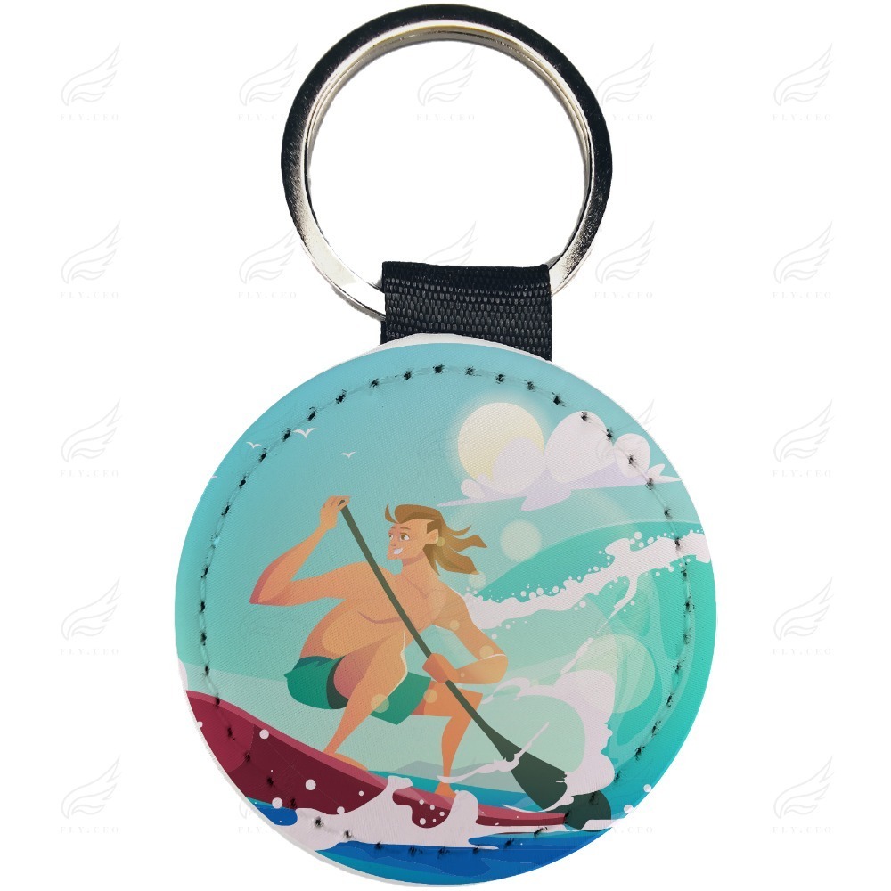 精美皮革鑰匙圈(衝浪)鑰匙圈 皮革鑰匙圈 熱轉印 送禮小物 婚禮小物 企業送禮 紀念品-規格圖5