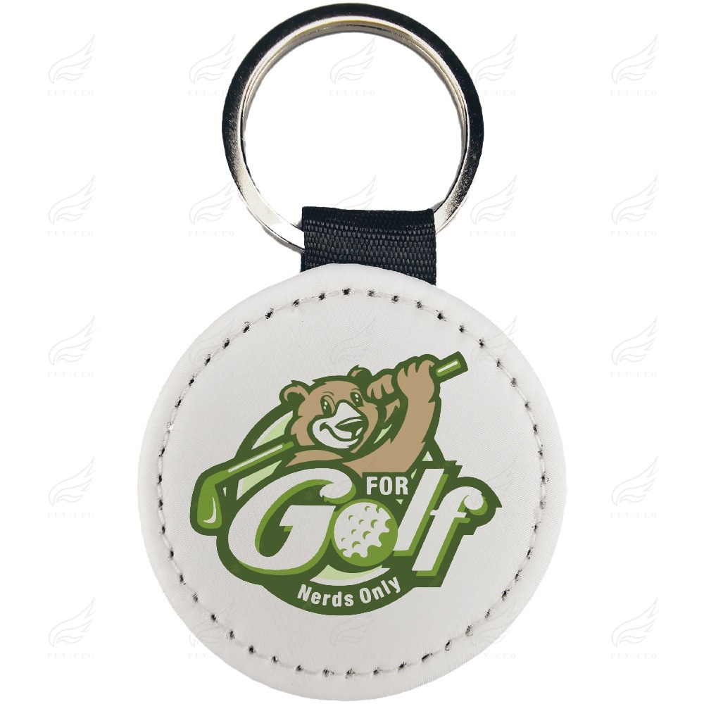 精美皮革鑰匙圈(Bear Golf)鑰匙圈 皮革鑰匙圈 熱轉印 送禮小物 婚禮小物 企業送禮 紀念品-細節圖2