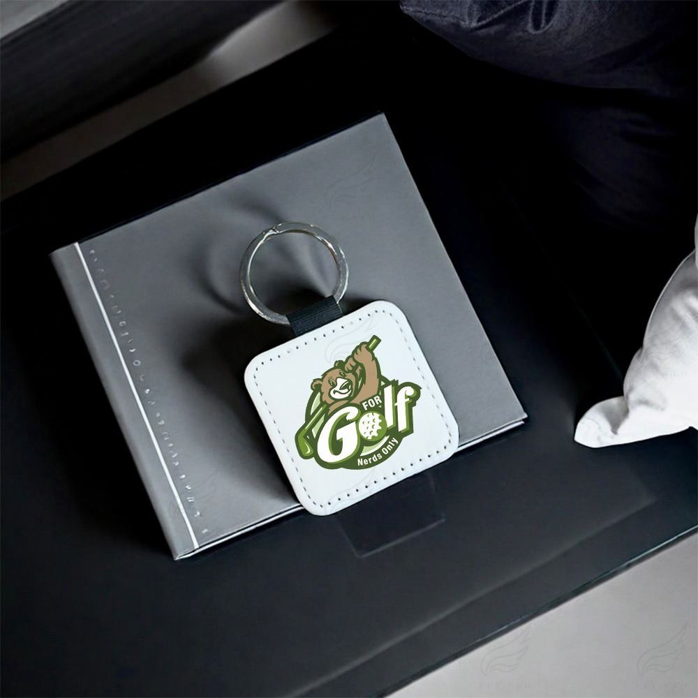 精美皮革鑰匙圈(Bear Golf)鑰匙圈 皮革鑰匙圈 熱轉印 送禮小物 婚禮小物 企業送禮 紀念品-細節圖3