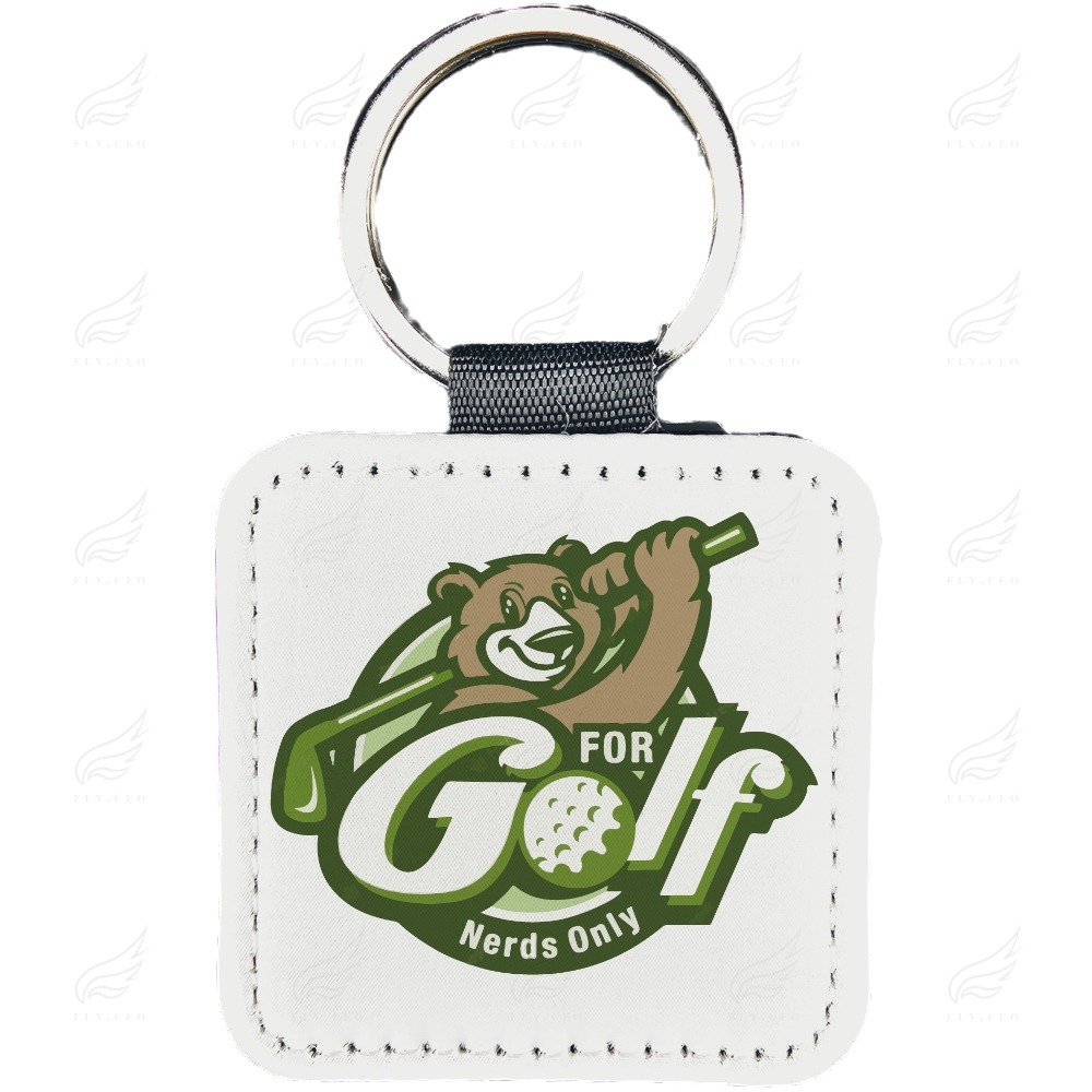 精美皮革鑰匙圈(Bear Golf)鑰匙圈 皮革鑰匙圈 熱轉印 送禮小物 婚禮小物 企業送禮 紀念品-細節圖4