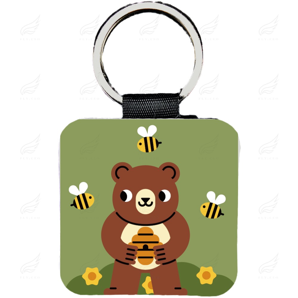 精美皮革鑰匙圈(Bee your self)鑰匙圈 皮革鑰匙圈 熱轉印 送禮小物 婚禮小物 企業送禮 紀念品-規格圖6