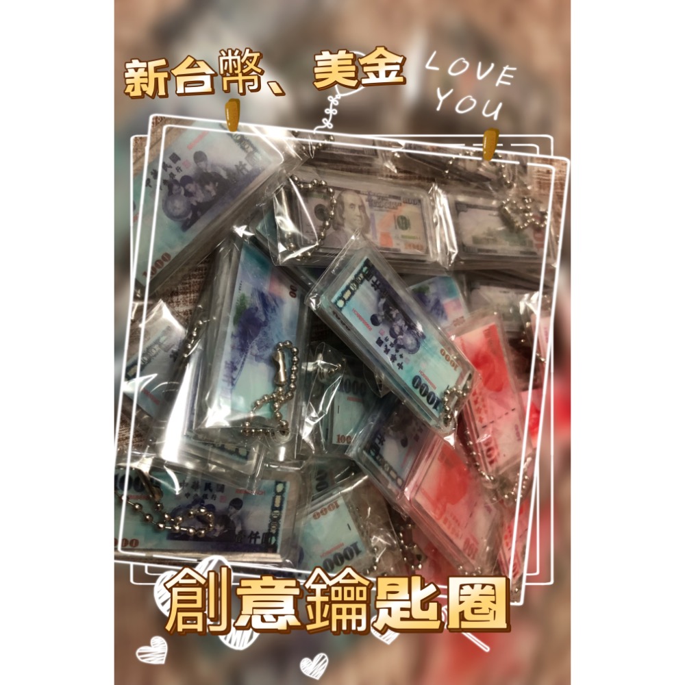 創意搞怪 美金 台幣 造型客製鑰匙圈-細節圖2