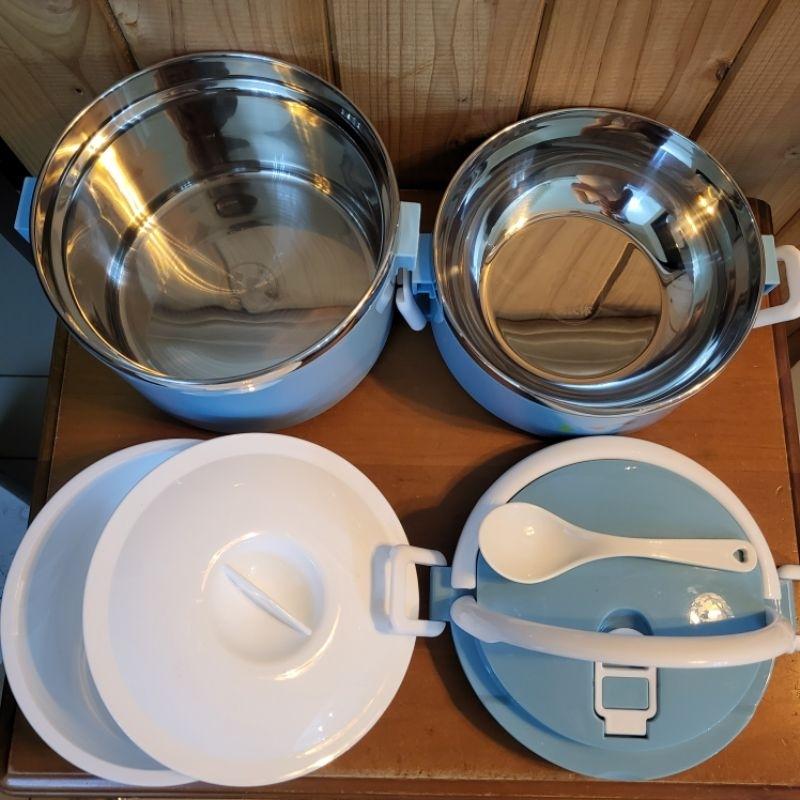【樂樂的銅板露營店】I travel 雙層保溫餐盒提袋組 304不銹鋼 便當盒 1700ml大容量 兒童餐盒 營養午餐盒-細節圖2
