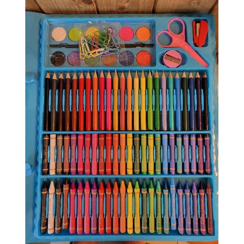 【樂樂的銅板雜貨店】熊嗨星x爽爽貓x小勞撫 繪畫工具組 150件畫筆套裝 彩色筆 水彩 蠟筆三合一套組 小學生必備工具組-細節圖5
