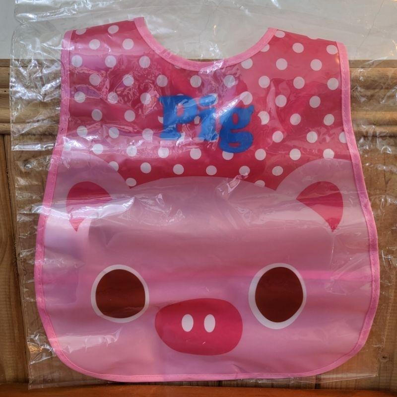 【樂樂的銅板雜貨店】粉紅小豬防水圍兜 寶寶 兒童 圍兜 吃飯圍兜兜-細節圖2