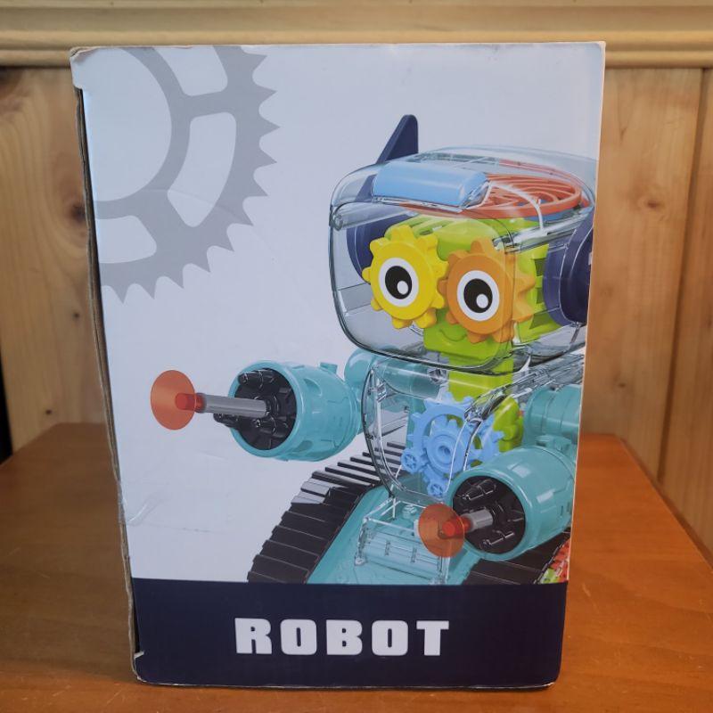 【樂樂的銅板雜貨店】電動透明齒輪機器人 燈光音樂 萬向彈射左右行走 發射子彈 兒童玩具 機器人玩具-細節圖6