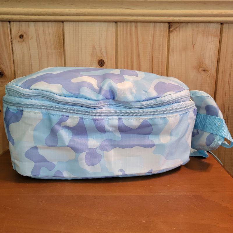 【樂樂的銅板雜貨店】迷彩藍兩用包 後背包 腰包 輕便好收納-細節圖2