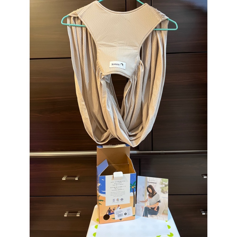 《二手》韓國Konny可調節嬰兒背帶-夏季款（米色）-細節圖3