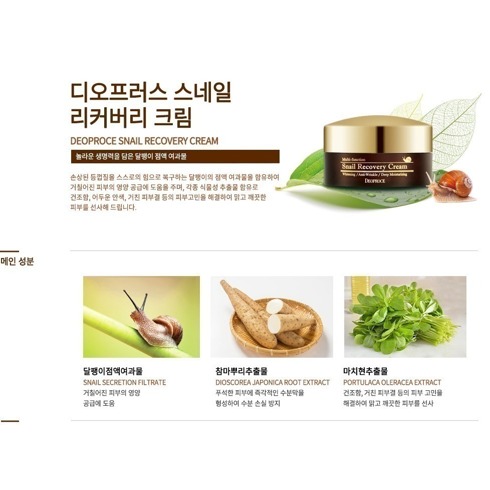 韓國 DEOPROCE 蝸牛修護 皺面霜 馬油 100g 現貨-細節圖3