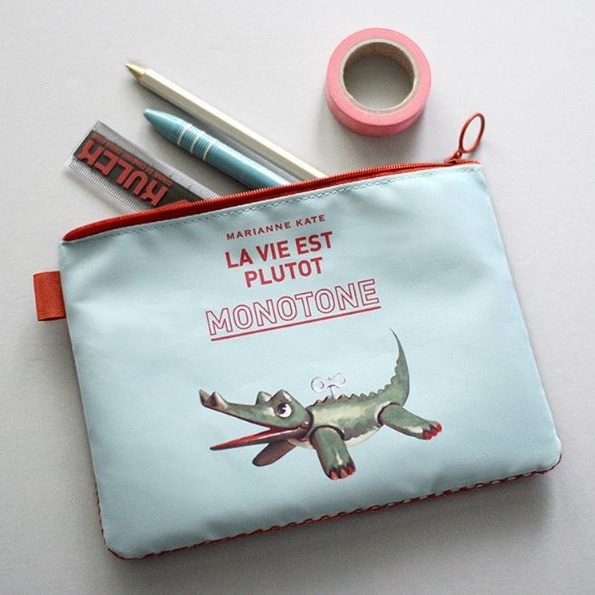 Marianne Kate 鱷魚系列 retro pouch 鑰匙包 零錢包 鉛筆袋 萬用包 化妝包 旅行收納包-細節圖2