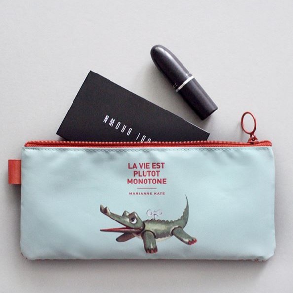 Marianne Kate 鱷魚系列 retro pouch 鑰匙包 零錢包 鉛筆袋 萬用包 化妝包 旅行收納包-細節圖4