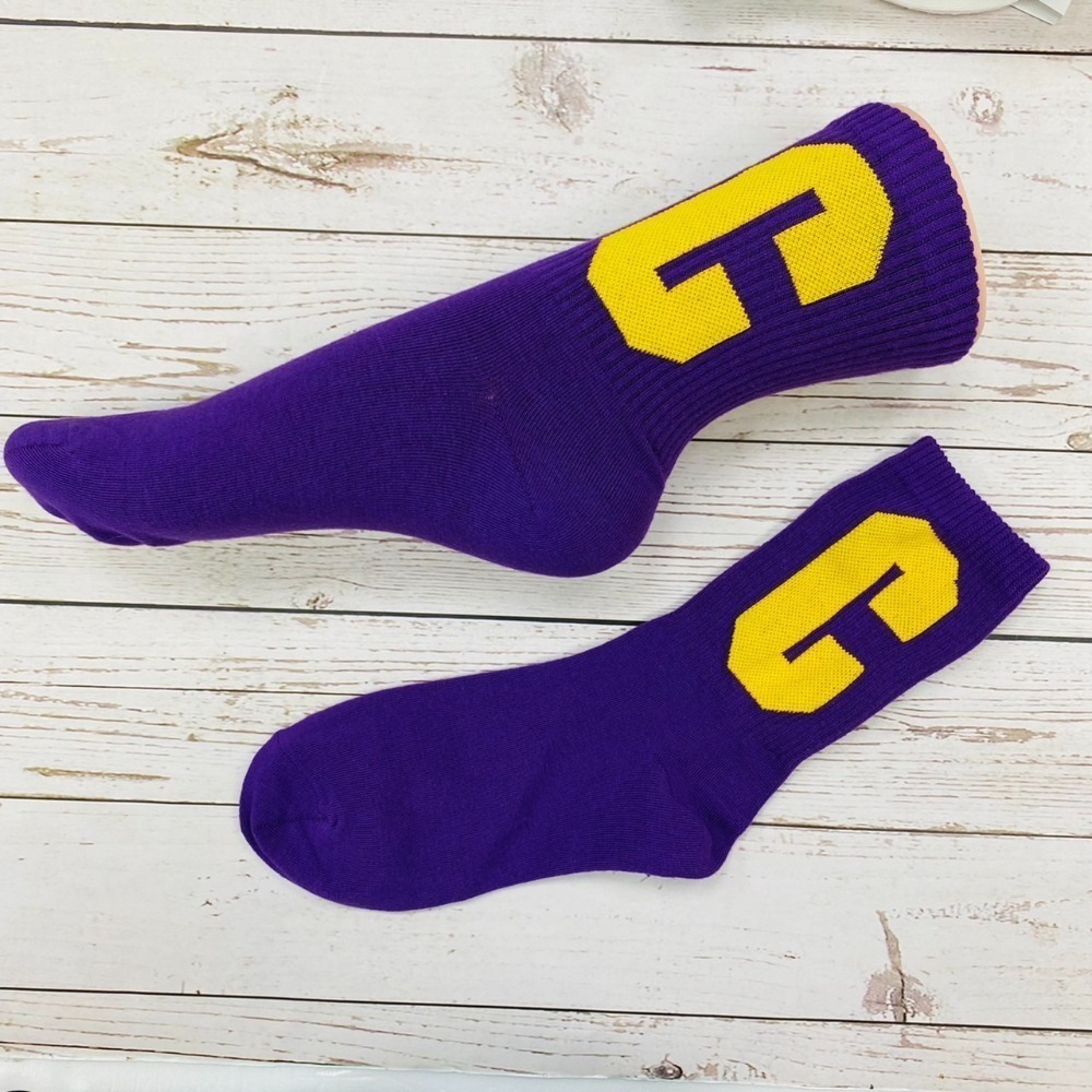 韓國襪  素色大C 潮流襪 HIP HOP襪 長襪 英文字母襪 時尚襪 素色襪-細節圖3