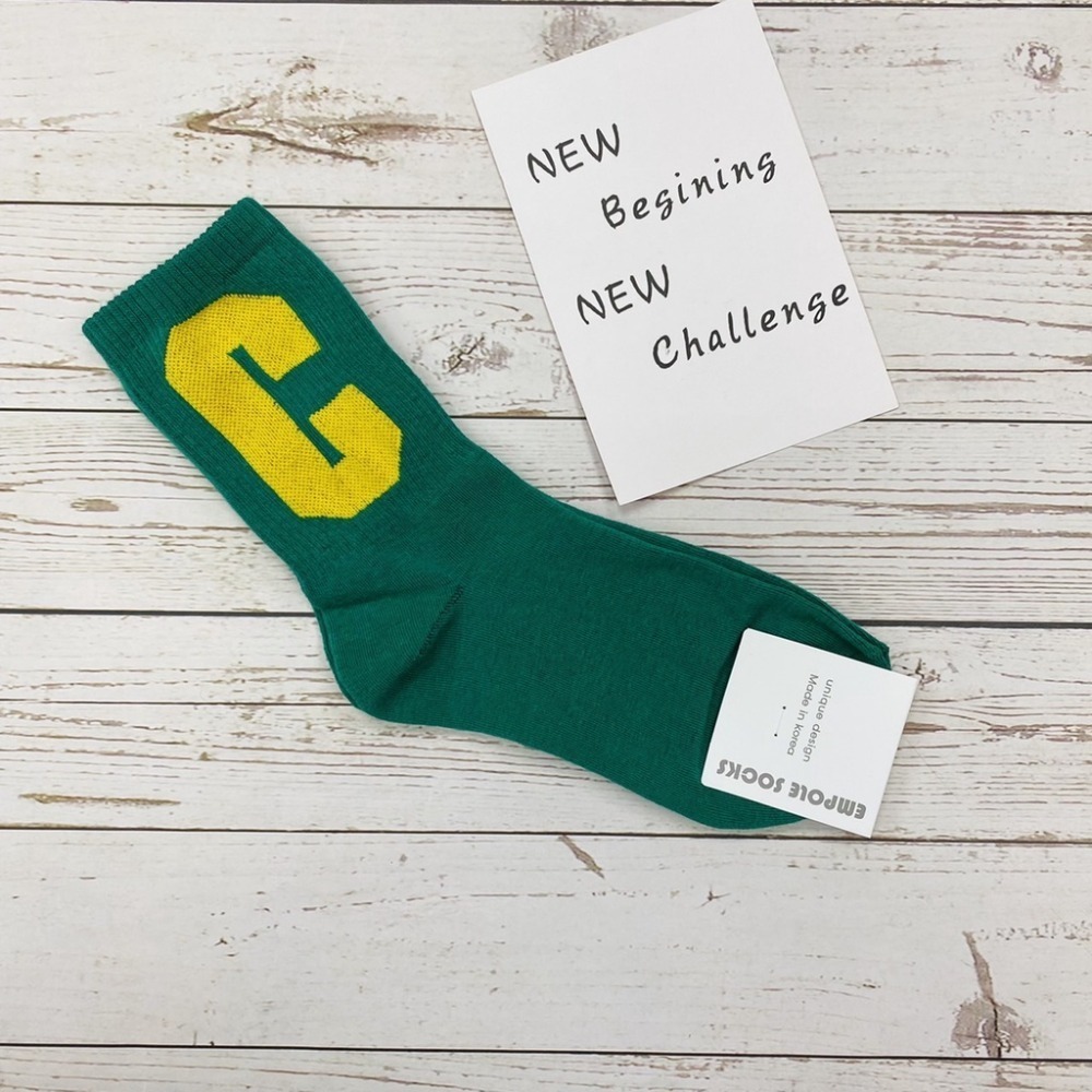 韓國襪  素色大C 潮流襪 HIP HOP襪 長襪 英文字母襪 時尚襪 素色襪-規格圖7