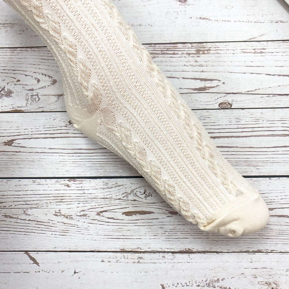 ETNA  韓國襪 麻花編織  素色 圖案 女襪  長襪 長筒襪 氣質女襪 麻花捲-細節圖4