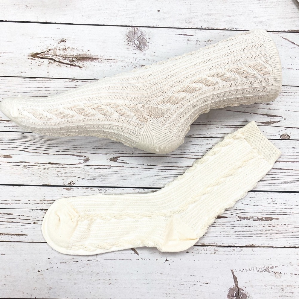 ETNA  韓國襪 麻花編織  素色 圖案 女襪  長襪 長筒襪 氣質女襪 麻花捲-細節圖5