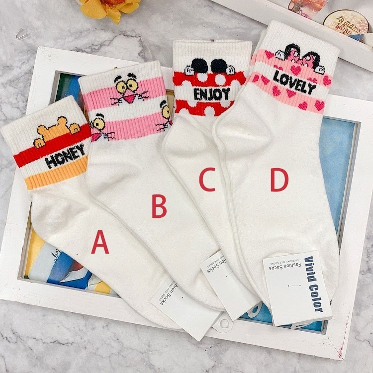 韓國襪子 卡通襪 可愛襪 動漫襪 女襪 學生襪 維尼-細節圖2