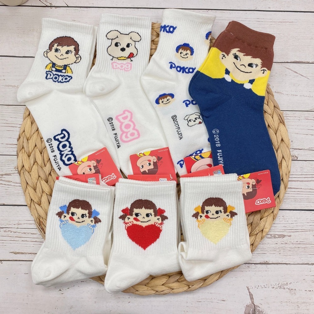 不二家 牛奶妹 PEKO POKO 長統襪 韓國襪子-細節圖8