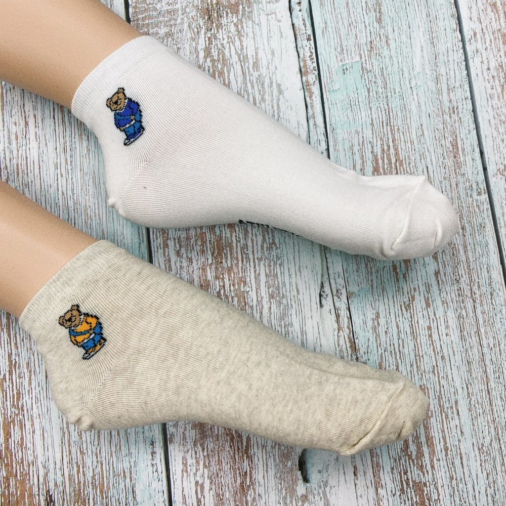 韓國男襪 短襪 熊熊襪子 泰迪熊襪子 小熊襪 韓國襪子 休閒襪-細節圖3