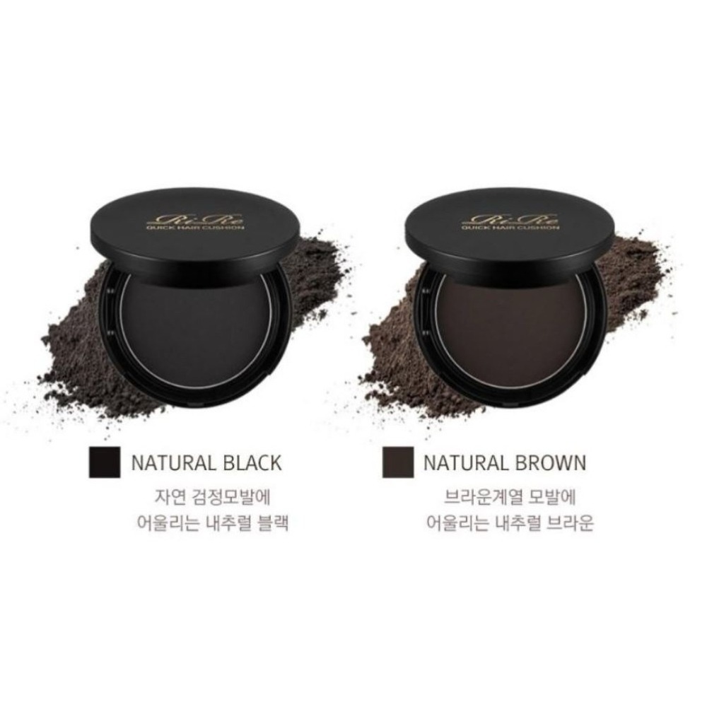 韓國 RIRE 快速氣墊遮髮餅 14g 2色 黑色 咖啡色 蓋白髮-細節圖2